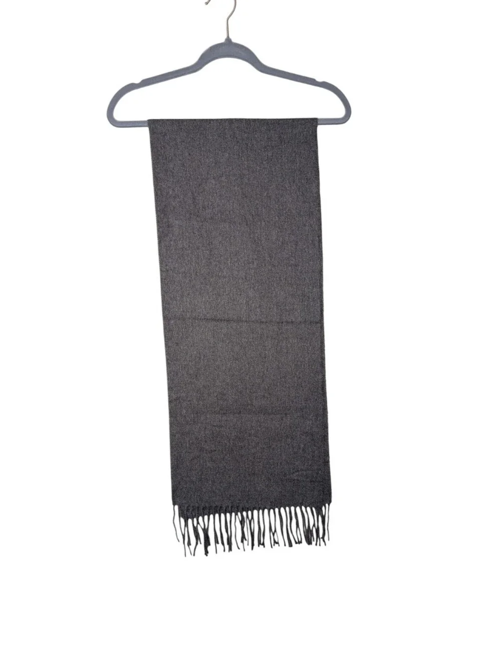 Cejon Gray Acrylic Scarf Made in Italy Soft Fringe Warm Winter Neck Wrap muffler